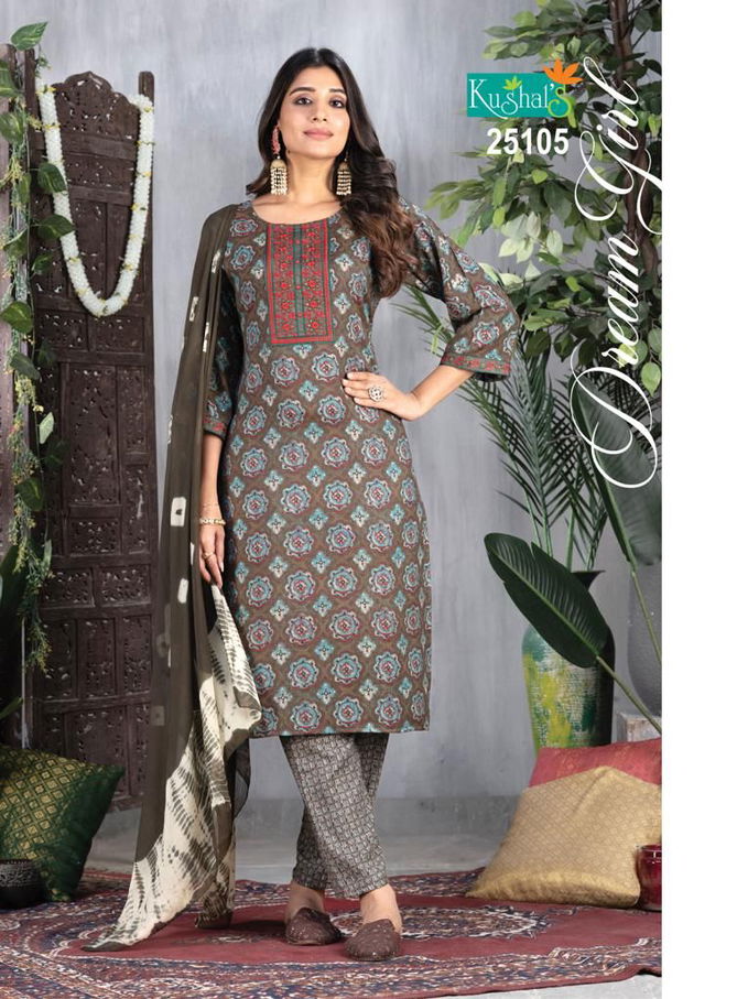 Dream Girl By Kushals straight printed Kurti With Bottom Dupatta